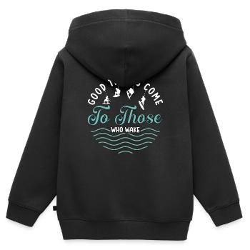 Wakeboarder Wakeboard Wakeboard Cadeau de Wakeboard - Sweat Premium à capuche zippé enfant bio - noir - Dos - AI Model Kid Male (0cm)