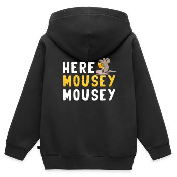 Souris Souris Cadeau Rat Rongeur Souris Souris Lousemaus - Sweat Premium à capuche zippé enfant bio - noir - Dos - AI Model Kid Male (0cm)