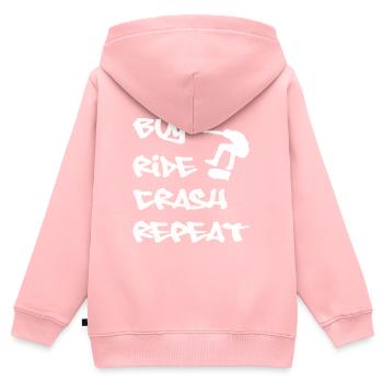 Skater Skateboard Cadeau Halfpipe Sk8 Ollie - Sweat Premium à capuche zippé enfant bio - rose - Dos - AI Model Kid Female (0cm)