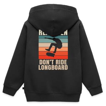 Skateboard Kickflip Geschenk Longboard Sk8er Sk8 - Kinder Premium Organic Zip Hoodie - Schwarz - Hinten - AI Model Kid Male (0cm)