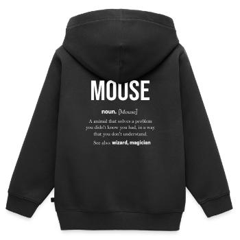 Maus Geschenk Mäuschen Kinder Herren Mouse Rat - Kinder Premium Organic Zip Hoodie - Schwarz - Hinten - AI Model Kid Male (0cm)