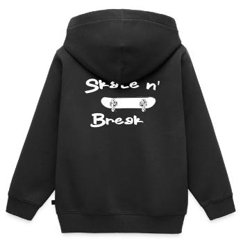 Skater Skateboard Cadeau Halfpipe Sk8 Ollie - Sweat Premium à capuche zippé enfant bio - noir - Dos - AI Model Kid Male (0cm)