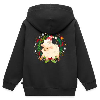 Ugly Christmas Schaf Muster Strick Xmas Christkind - Kinder Premium Organic Zip Hoodie - Schwarz - Hinten - AI Model Kid Male (0cm)