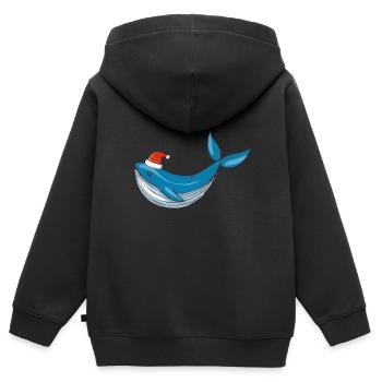 Ugly Christmas Wal - Kinder Premium Organic Zip Hoodie - Schwarz - Hinten - AI Model Kid Male (0cm)