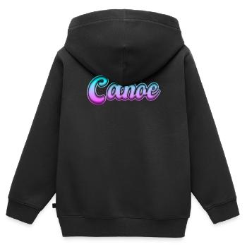 Canoë canoë - Sweat Premium à capuche zippé enfant bio - noir - Dos - AI Model Kid Male (0cm)