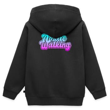 Nordic Walking - Kinder Premium Organic Zip Hoodie - Schwarz - Hinten - AI Model Kid Male (0cm)
