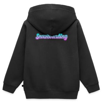 Snowboarding - Kinder Premium Organic Zip Hoodie - Schwarz - Hinten - AI Model Kid Male (0cm)