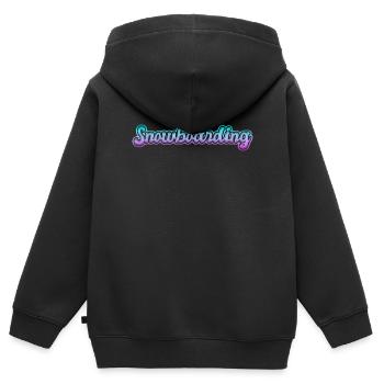 Snowboarding - Kinder Premium Organic Zip Hoodie - Schwarz - Hinten - AI Model Kid Male (0cm)