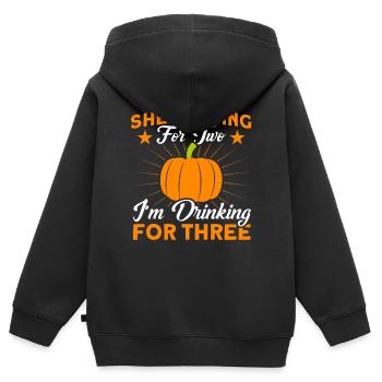 Annonce de grossesse Annonce de bébé - Sweat Premium à capuche zippé enfant bio - noir - Dos - AI Model Kid Male (0cm)