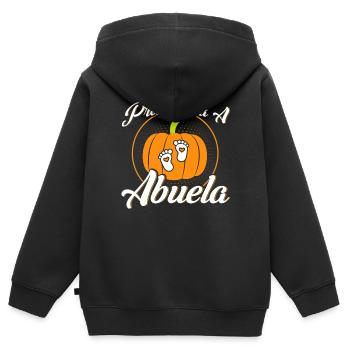 Annonce de grossesse Annonce de bébé - Sweat Premium à capuche zippé enfant bio - noir - Dos - AI Model Kid Male (0cm)
