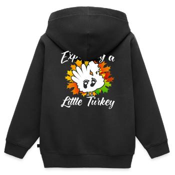Annonce de grossesse Annonce de bébé - Sweat Premium à capuche zippé enfant bio - noir - Dos - AI Model Kid Male (0cm)