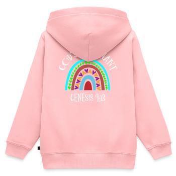 God Covenant, Psalm, Christian - Kids Premium Organic Zip-up Hoodie - rose - Back - AI Model Kid Female (0cm)