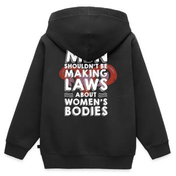 Männer Sollten Keine Gesetze Frauenkörper Machen - Kinder Premium Organic Zip Hoodie - Schwarz - Hinten - AI Model Kid Male (0cm)