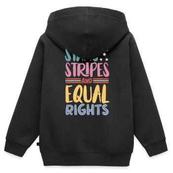Sterne Streifen Und Gleichberechtigung - Kinder Premium Organic Zip Hoodie - Schwarz - Hinten - AI Model Kid Male (0cm)