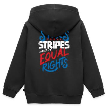 Sterne Streifen Und Gleichberechtigung - Kinder Premium Organic Zip Hoodie - Schwarz - Hinten - AI Model Kid Male (0cm)
