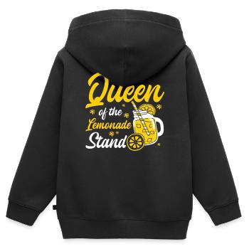 Jus de citron Jus de citron Limonade - Sweat Premium à capuche zippé enfant bio - noir - Dos - AI Model Kid Male (0cm)