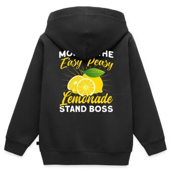 Jus de citron Jus de citron Limonade - Sweat Premium à capuche zippé enfant bio - noir - Dos - AI Model Kid Male (0cm)
