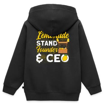 Jus de citron Jus de citron Limonade - Sweat Premium à capuche zippé enfant bio - noir - Dos - AI Model Kid Male (0cm)