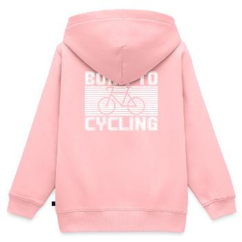 Fahrrad fahren - Kinder Premium Organic Zip Hoodie - Rosa - Hinten - AI Model Kid Female (0cm)