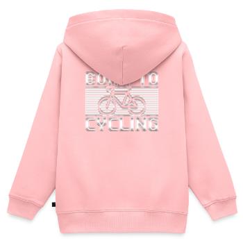 Fahrrad fahren - Kinder Premium Organic Zip Hoodie - Rosa - Hinten - AI Model Kid Female (0cm)