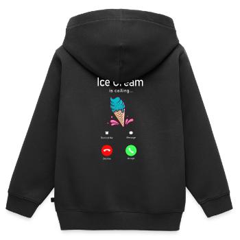 Ice Cream Phone Display Cone Ice - Kinder Premium Organic Zip Hoodie - Schwarz - Hinten - AI Model Kid Male (0cm)