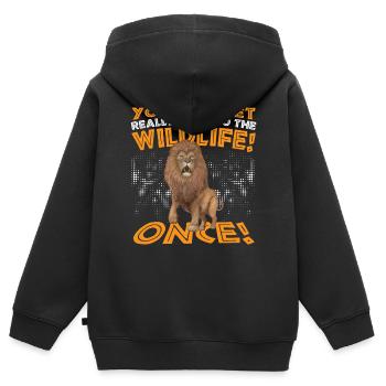 Safari Family Holiday Design Pour Un - Sweat Premium à capuche zippé enfant bio - noir - Dos - AI Model Kid Male (0cm)