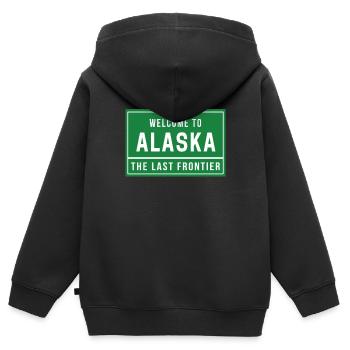 Alaska - Sweat Premium à capuche zippé enfant bio - noir - Dos - AI Model Kid Male (0cm)