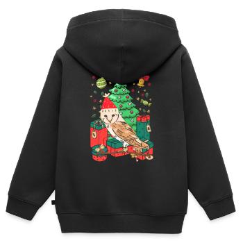 Ugly Christmas Eule - Kinder Premium Organic Zip Hoodie - Schwarz - Hinten - AI Model Kid Male (0cm)