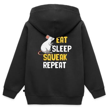 Maus Tshirt Mäuschen Herren Kinder Damen - Kinder Premium Organic Zip Hoodie - Schwarz - Hinten - AI Model Kid Male (0cm)