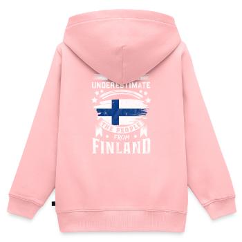 Finnland Tshirt Finland Skandinavien - Kinder Premium Organic Zip Hoodie - Rosa - Hinten - AI Model Kid Female (0cm)