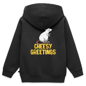 Souris Souris Cadeau Rat Rongeur Souris Souris Lousemaus - Sweat Premium à capuche zippé enfant bio - noir - Dos - AI Model Kid Male (0cm)