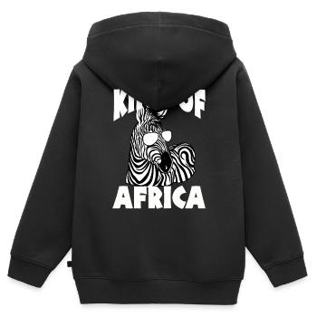 Zebra Tshirt in Afrika Pferd Safari - Kinder Premium Organic Zip Hoodie - Schwarz - Hinten - AI Model Kid Male (0cm)