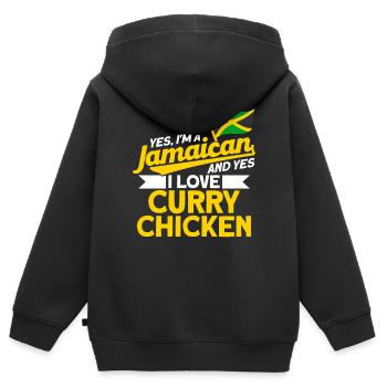 Jamaïque Jamaican Pride Drapeau jamaïcain - Sweat Premium à capuche zippé enfant bio - noir - Dos - AI Model Kid Male (0cm)
