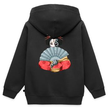 Cyborg Geisha Cyber Aesthetics - Kids Premium Organic Zip-up Hoodie - black - Back - AI Model Kid Male (0cm)