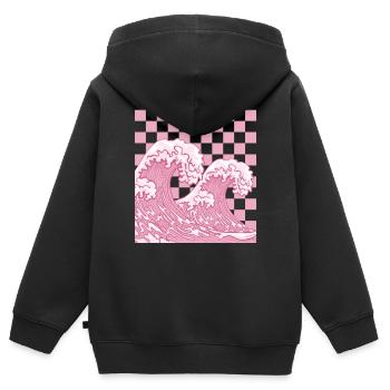 Dänische Pastell-Ästhetik Japanisch - Kinder Premium Organic Zip Hoodie - Schwarz - Hinten - AI Model Kid Male (0cm)