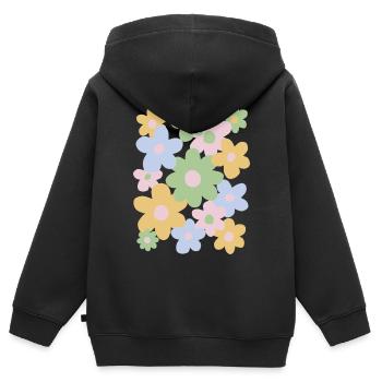 Dänische Blumen in Pastell-Ästhetik - Kinder Premium Organic Zip Hoodie - Schwarz - Hinten - AI Model Kid Male (0cm)