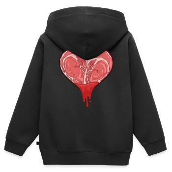 Meatcore Aesthetic Heart Weirdcore - Kids Premium Organic Zip-up Hoodie - black - Back - AI Model Kid Male (0cm)