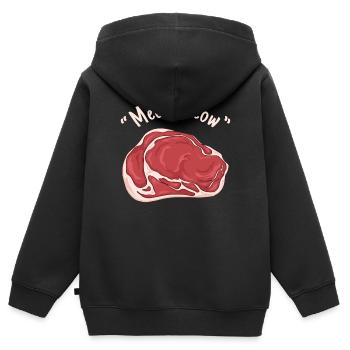 Meatcore-Ästhetik Miau-Miau-Fleisch - Kinder Premium Organic Zip Hoodie - Schwarz - Hinten - AI Model Kid Male (0cm)