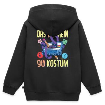 90er Jahre Outfit Party 90's Mottoparty Neunziger - Kinder Premium Organic Zip Hoodie - Schwarz - Hinten - AI Model Kid Male (0cm)