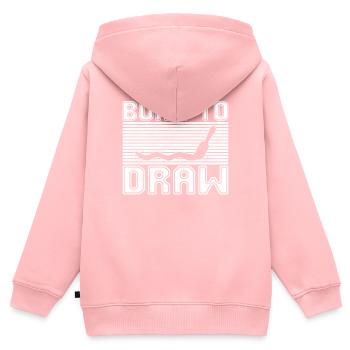 Malen Zeichnen - Kinder Premium Organic Zip Hoodie - Rosa - Hinten - AI Model Kid Female (0cm)