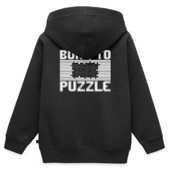 Puzzles - Sweat Premium à capuche zippé enfant bio - noir - Dos - AI Model Kid Male (0cm)