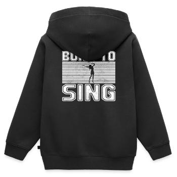 Singen - Kinder Premium Organic Zip Hoodie - Schwarz - Hinten - AI Model Kid Male (0cm)