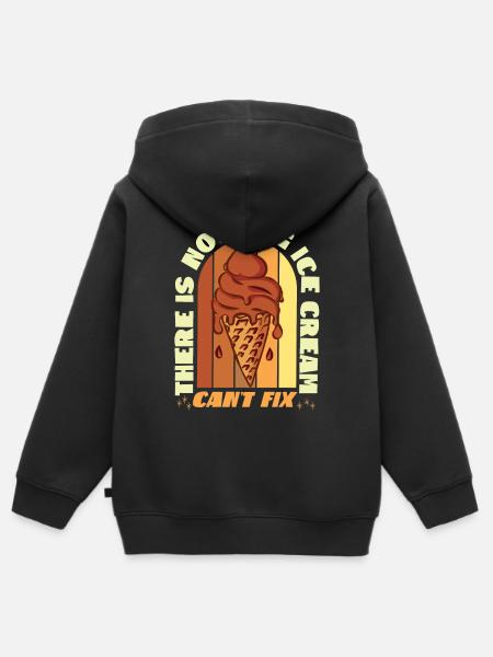IJshoorntje Retro Er Is - Kinder Premium zip hoodie biologisch - zwart
