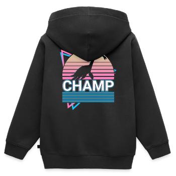 Champ Cryptid Cryptozoology Retro - Kids Premium Organic Zip-up Hoodie - black - Back - AI Model Kid Male (0cm)