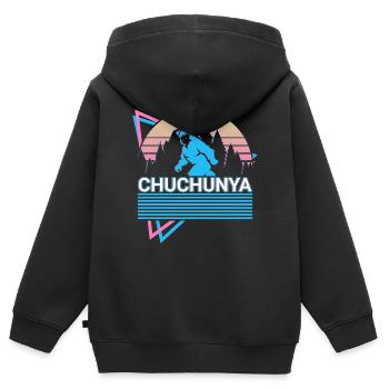 Chuchunya Kryptide Kryptozoologie Retro - Kinder Premium Organic Zip Hoodie - Schwarz - Hinten - AI Model Kid Male (0cm)