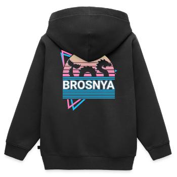 Brosnya Cryptozoology Retro - Kids Premium Organic Zip-up Hoodie - black - Back - AI Model Kid Male (0cm)
