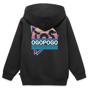 Ogopogo Cryptid Cryptozoology Retro - Kids Premium Organic Zip-up Hoodie - black - Back - AI Model Kid Male (0cm)