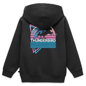 Thunderbird Cryptid Cryptozoology Retro - Kids Premium Organic Zip-up Hoodie - black - Back - AI Model Kid Male (0cm)