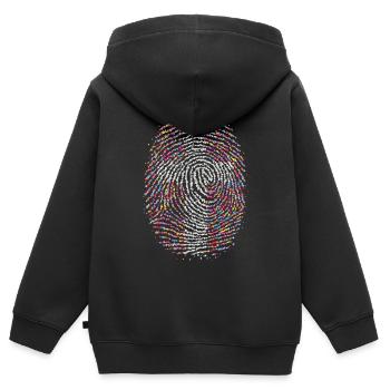 Fingerabdruck Kreuz Glaube Lobpreis Worship - Kinder Premium Organic Zip Hoodie - Schwarz - Hinten - AI Model Kid Male (0cm)