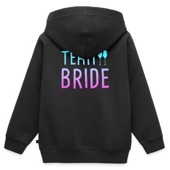team bride - Kids Premium Organic Zip-up Hoodie - black - Back - AI Model Kid Male (0cm)